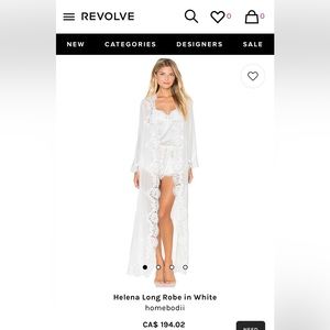 Homebodii Helena Long Robe in White